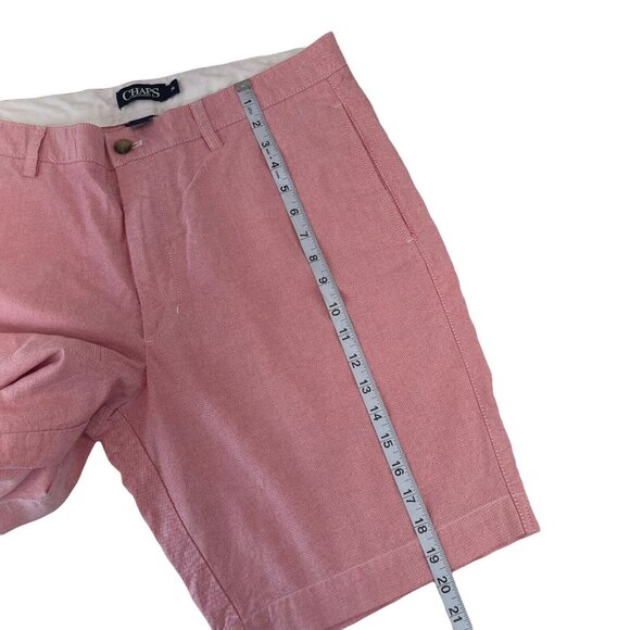 CHAPS Men's SZ 36 Waist Light Red Flat Front Bermuda Shorts  9.5” Inseam - Picture 7 of 12